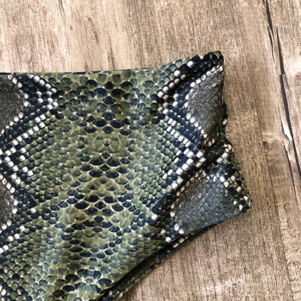 Zaful High Rise High Cut Green Python Bandeau Sna… - image 2